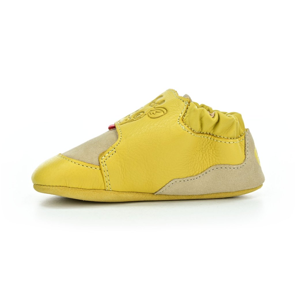 Affenzahn Krabbelschuh Leder Crawly Giraffe Yellow
