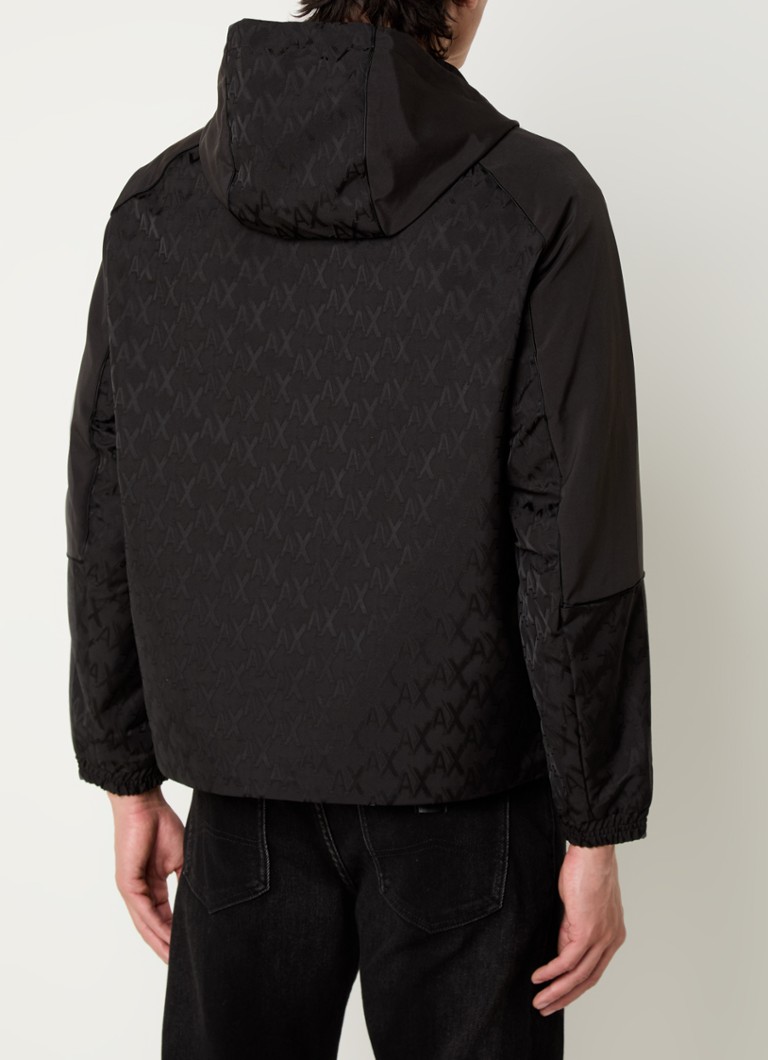 Armani Exchange Blouson windbreaker with hood and logo print