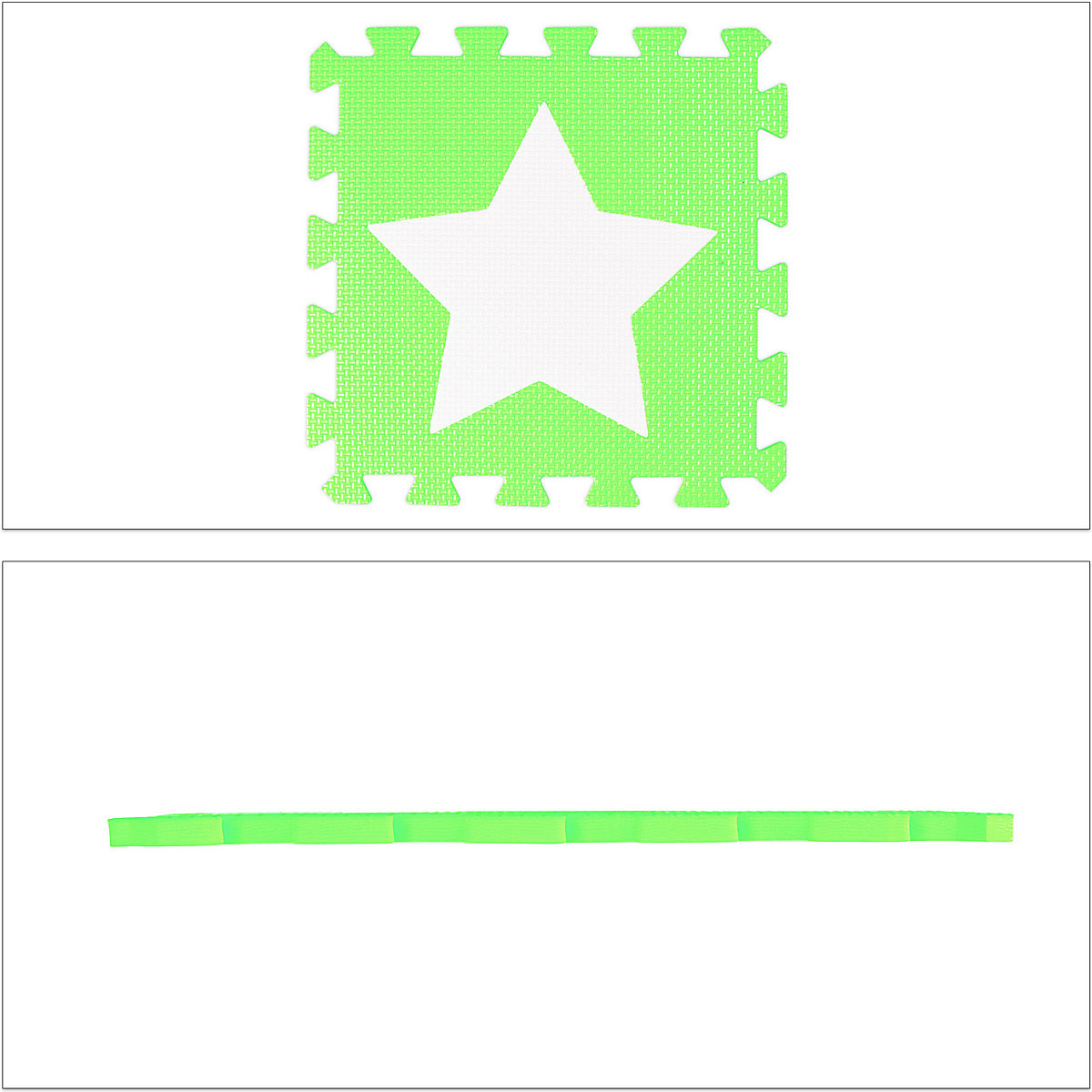 18 x Puzzlematte Sterne weiß-grün