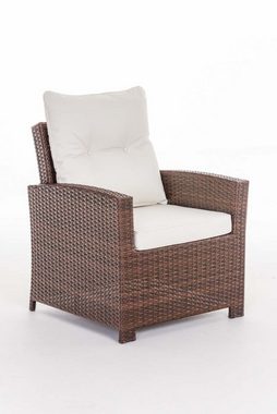 TPFGarden Gartensessel Fino - Rattansessel für Garten und Terrasse - Farbe: braun-meliert (Hochwertiger und stabiler Gartensessel aus handgefertigtem Polyrattan, 1-St., Outdoor-Sessel mit pulverbeschichtetem Aluminumgestell), Balkonstuhl, Terrasssens