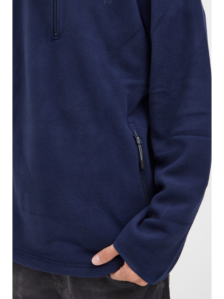 North Bend Troyer NBCotas M 233866MMM Atmungsaktiver Fleecepullover mit Troyer Kragen in Blau günstig kaufen