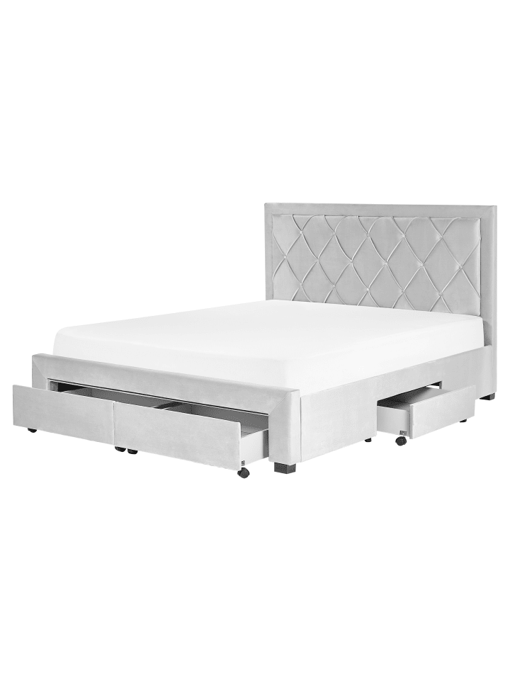 Beliani Doppelbett LIEVIN in Grau - (W) 165 x (H) 122 x (L) 217 cm günstig kaufen onesize