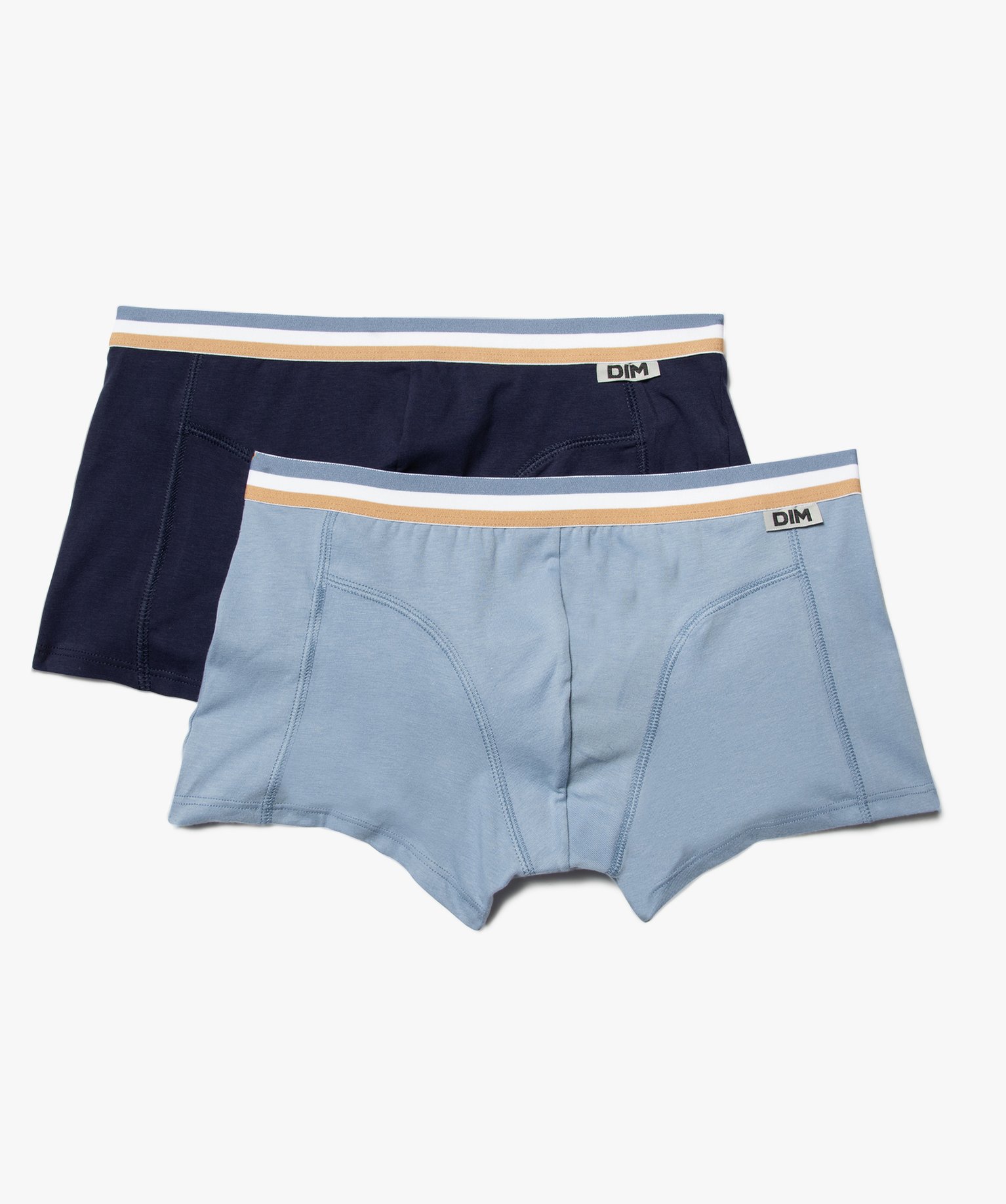 Boxers homme unis en coton stretch (lot de 2) - Dim multicolore | GEMO