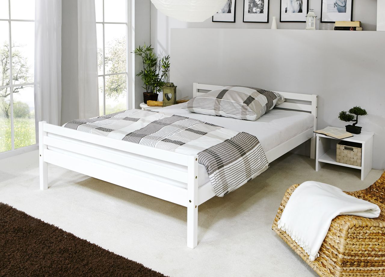 Ticaa Doppelbett 140er Nadine weiß