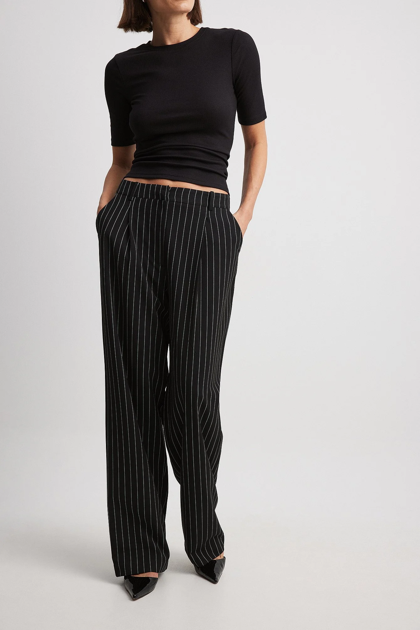 Gestreifte Hose mit hoher Taille