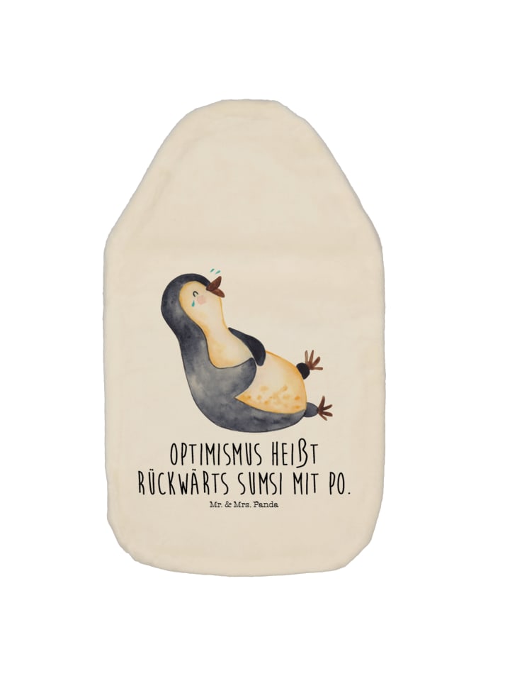 Mr. & Mrs. Panda Wärmflasche Pinguin Lachen mit Spruch in Weiß günstig kaufen onesize