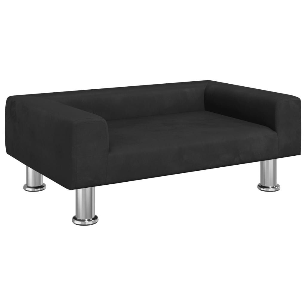 vidaXL Kindersofa Kindersofa Schwarz 70x45x26,5 cm Samt Kindercouch Kindermöbel Kinderzi
