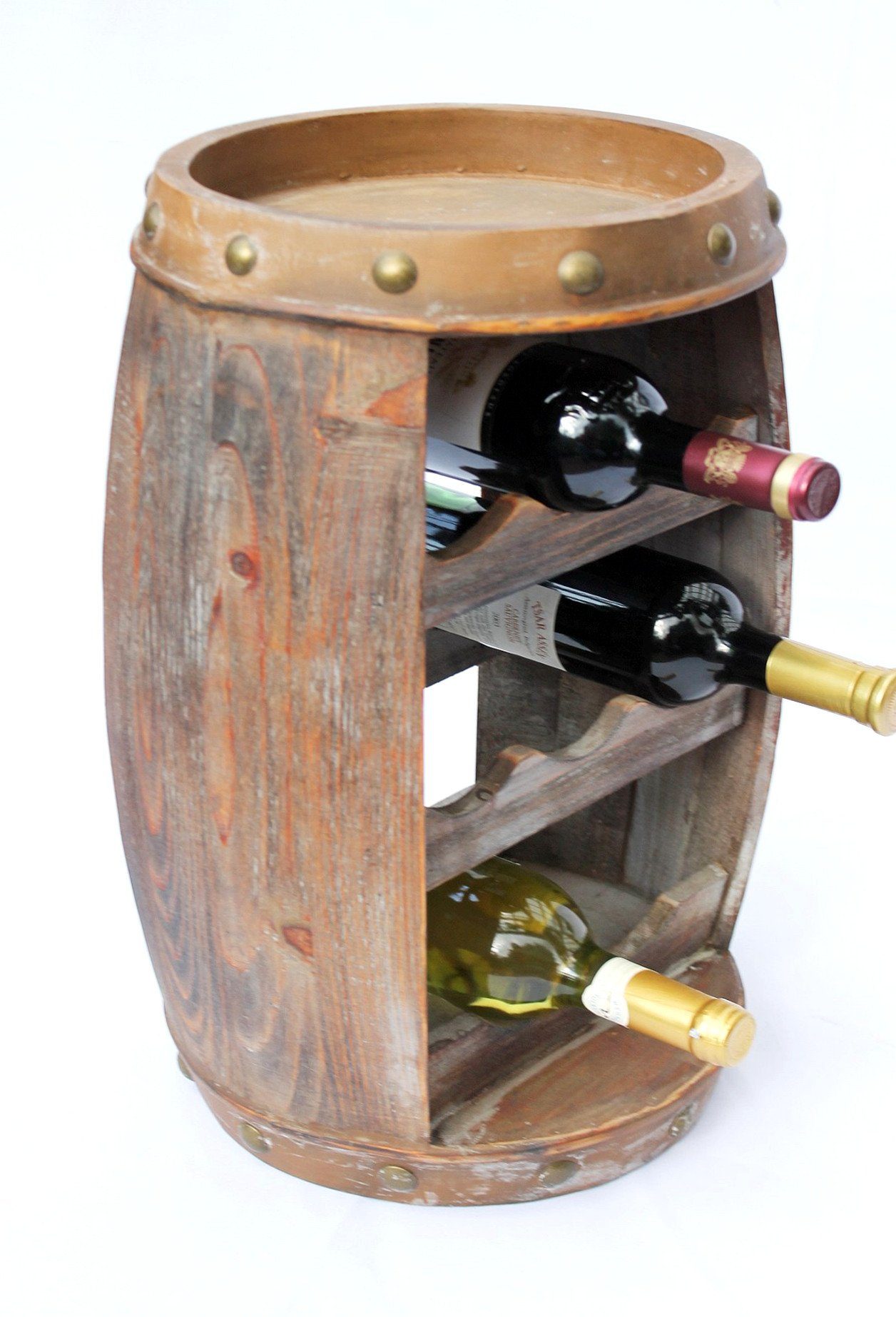 DanDiBo Weinregal Weinregal Holz Klein Weinfass Flaschenständer Flaschenregal 1555 50 cm Regal Fass Holzfass