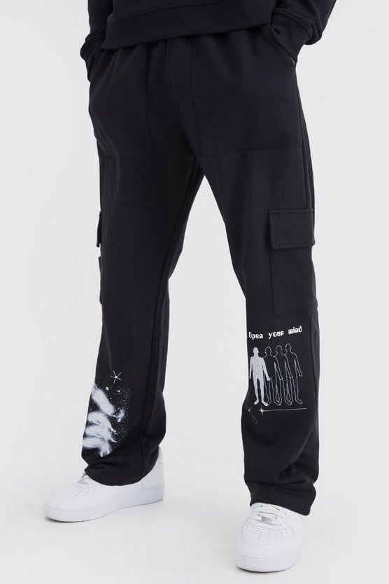 Cargo-Jogginghose mit geradem Bein und Print
