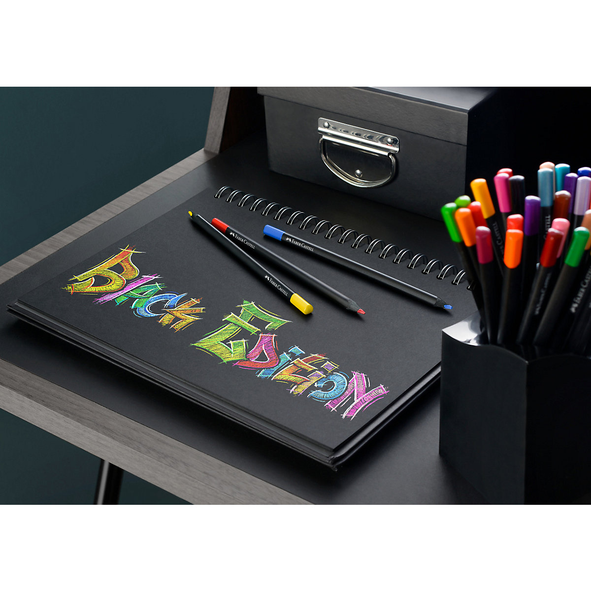 Black Edition Dreikant-Buntstifte, 24 Farben