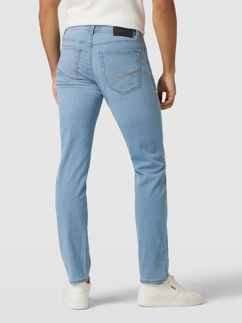 Tapered Fit Jeans mit Stretch-Anteil Modell 'Lyon' in blau