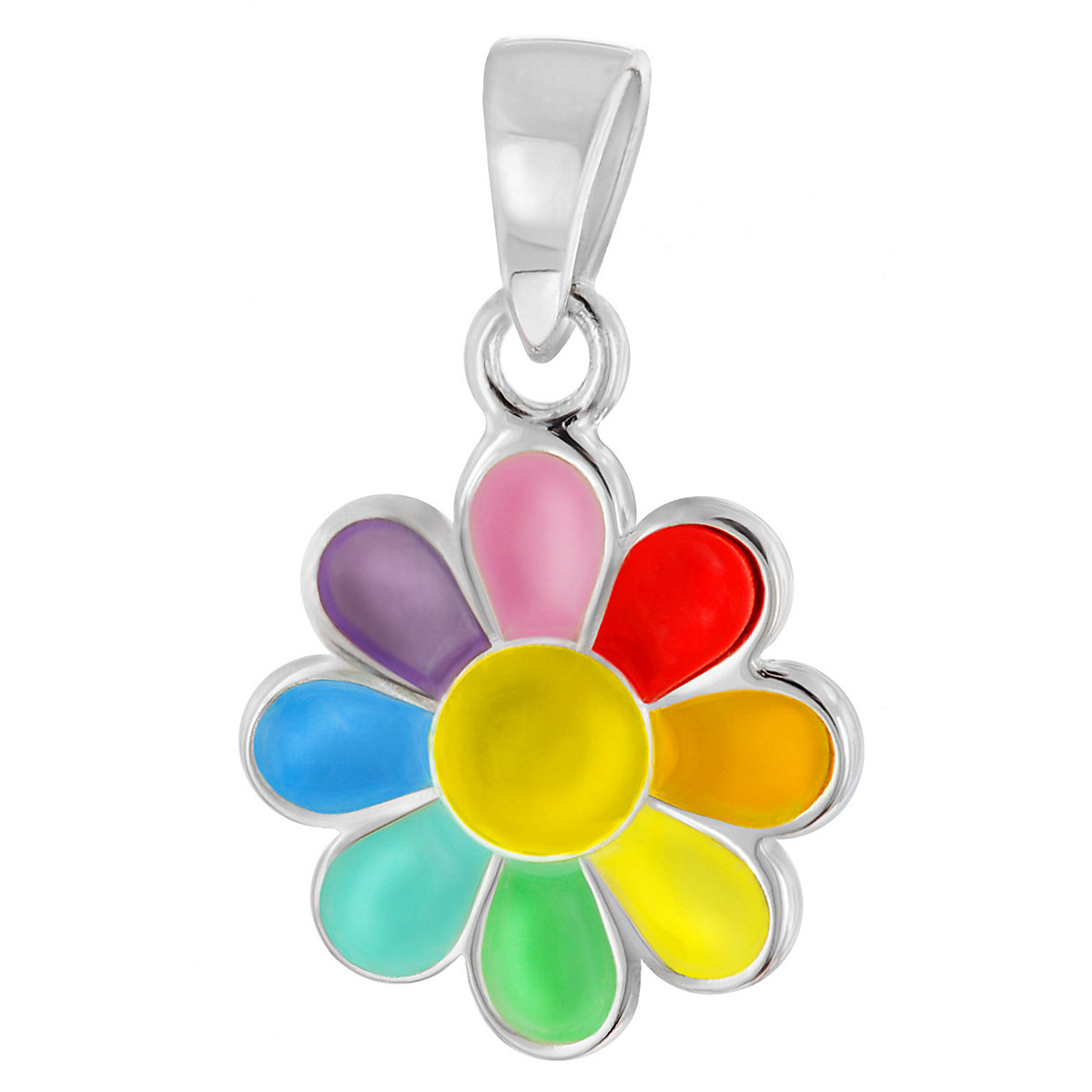 Mädchen-Halskette mit Blume Silber 925 Collier Halsketten