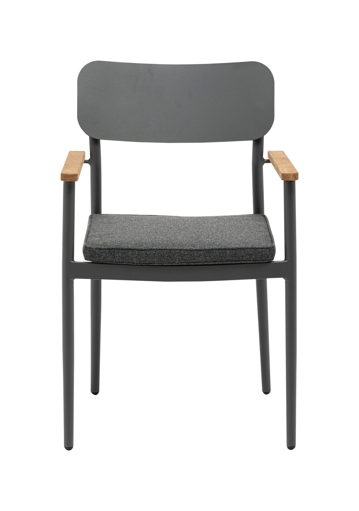 Konway Stapelstuhl DALLAS (4 St), 4x KONWAY® DALLAS Stapelsessel Anthrazit Polyrattan Sessel grau