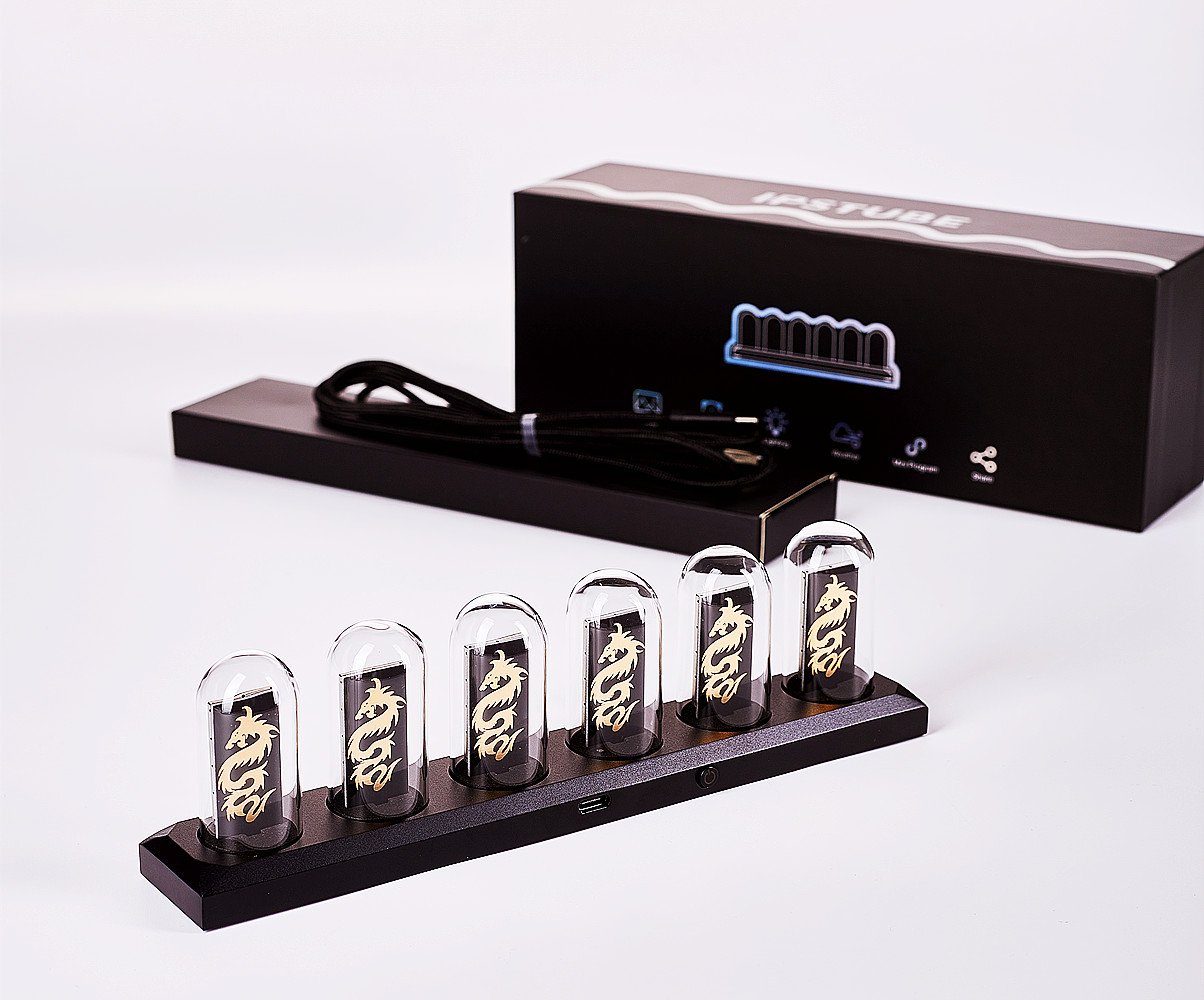 autolock Wecker RGB-Tischuhr,Vintage Digitaler Wecker,LED Nixie Uhr,RGB-Tischuhr DIY Nixie Röhrenuhr,LED Digitaluhr,DIY Customized Photo Display