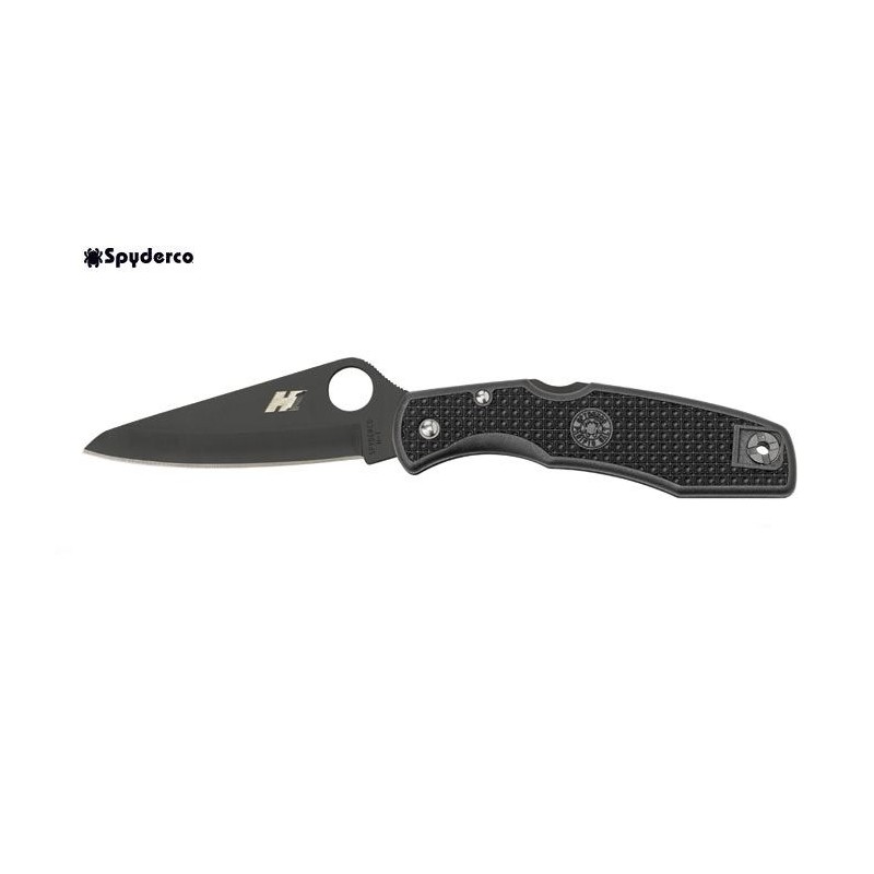 Spyderco Pacific Salt Total Schwarz C91PBBK, Tauchmesser, glatte Klinge, Klapptauchmesser.
