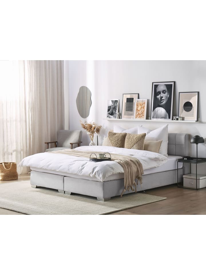 Beliani Doppelbett ADMIRAL in Grau/Silber - (W) 190 x (H) 90 x (L) 210 cm günstig kaufen onesize