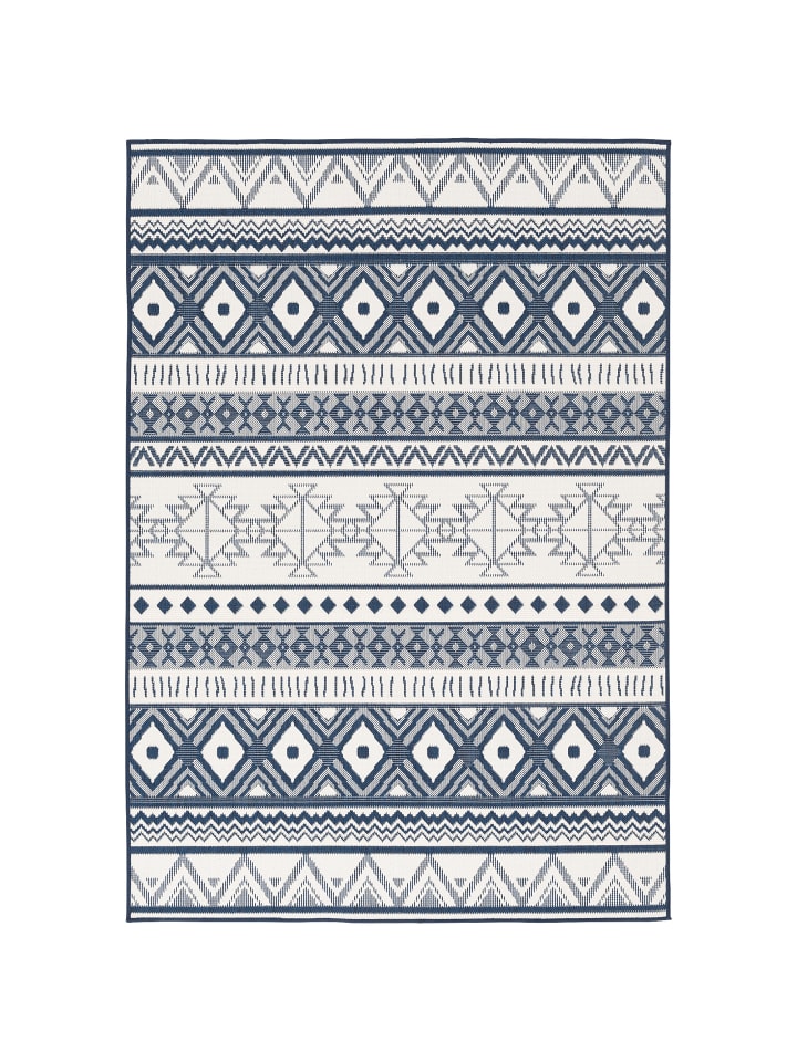 Pergamon In- und Outdoor Teppich Beidseitig Cape Cod  Ethno in Blau günstig kaufen