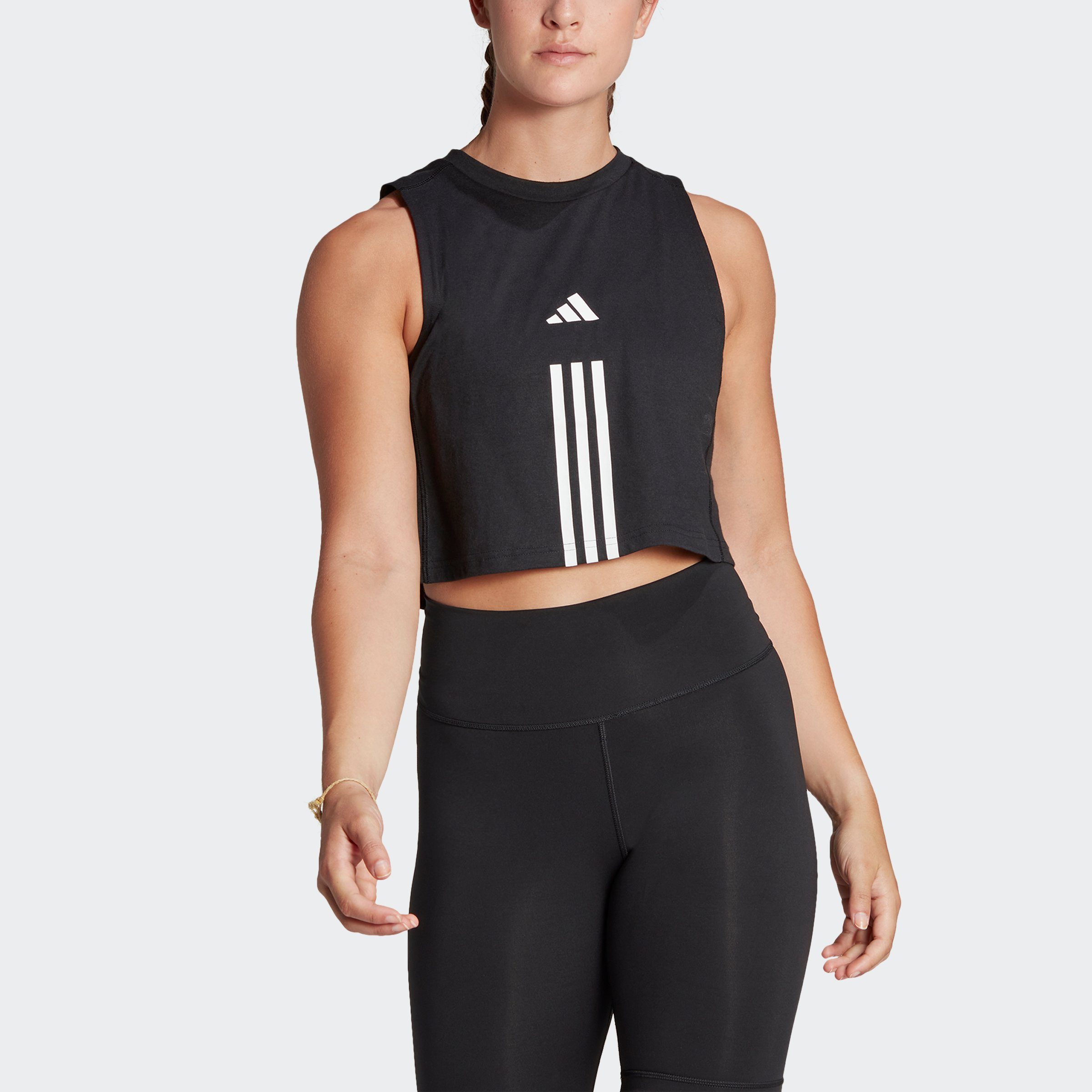 adidas Performance Tanktop TRAIN ESSENTIALS TRAIN COTTON 3-STREIFEN CROP