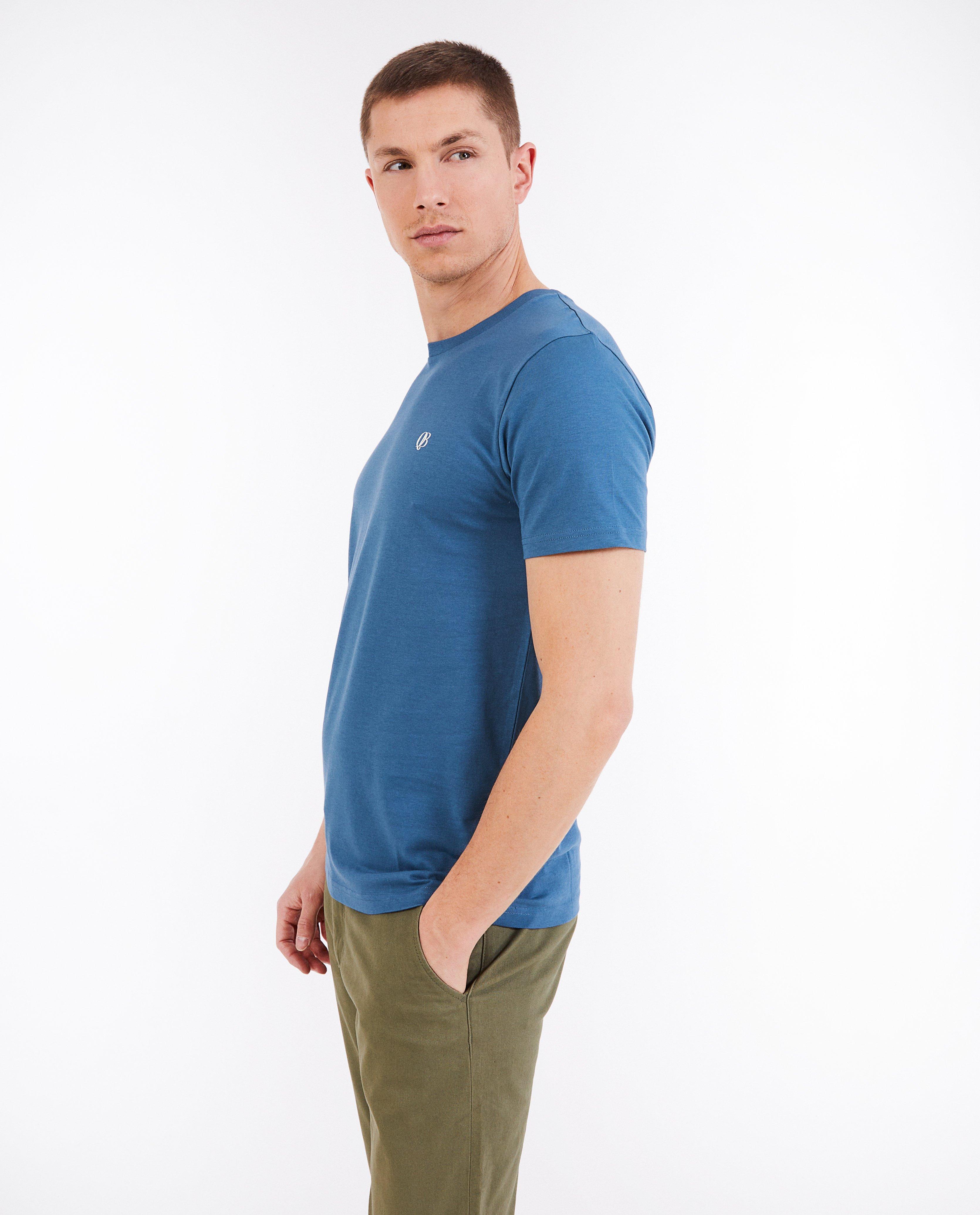 Tricou cu inscripție Quarterback, croială slim, albastru