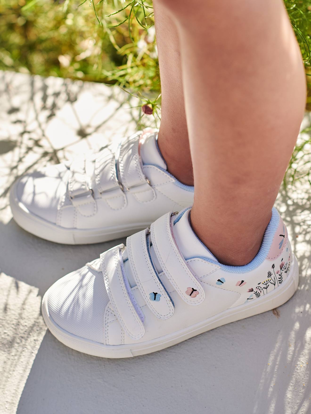 Baskets scratchées enfant écru