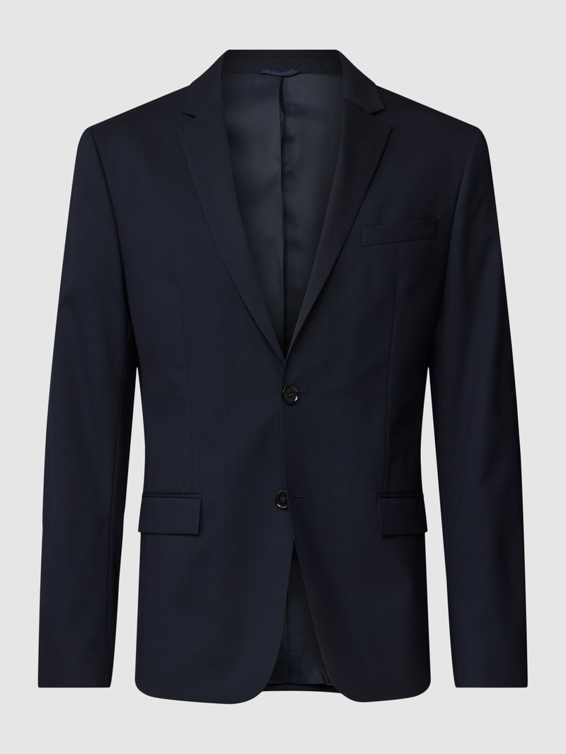 Slim Fit 2-Knopf-Sakko mit Reverskragen in marineblau