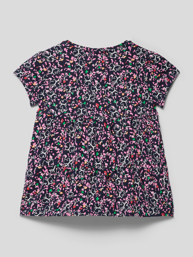 T-Shirt mit Allover-Print in marineblau