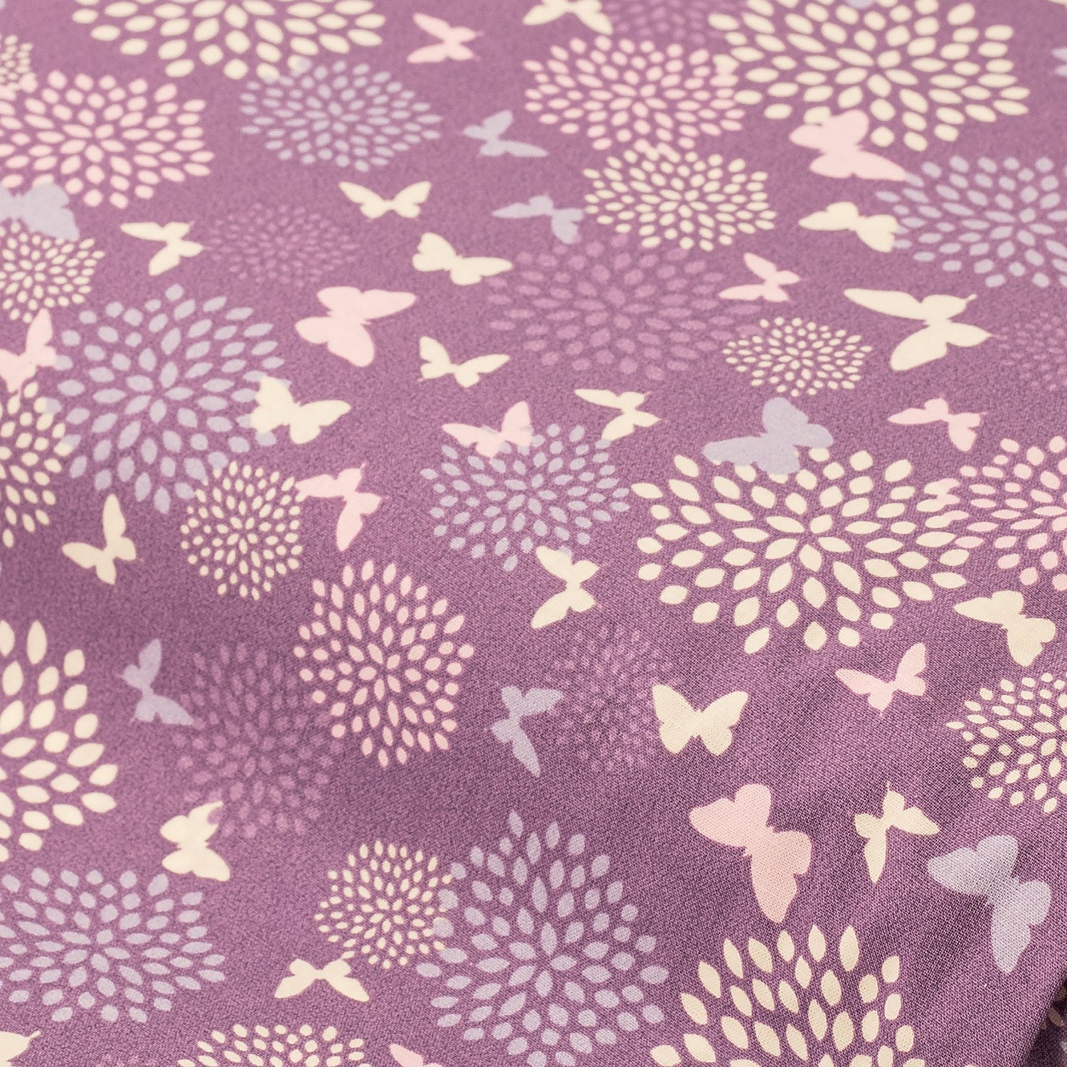 Baumwollstoff Blüten & Schmetterlinge 