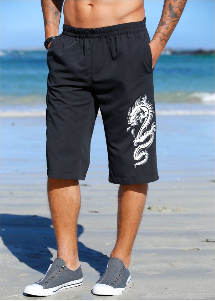 Long-Bermuda aus recyceltem Polyester, Regular Fit