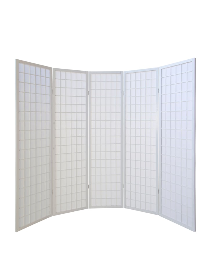 Homestyle4u 5-tlg. Paravent in Weiß 220x175 günstig kaufen onesize
