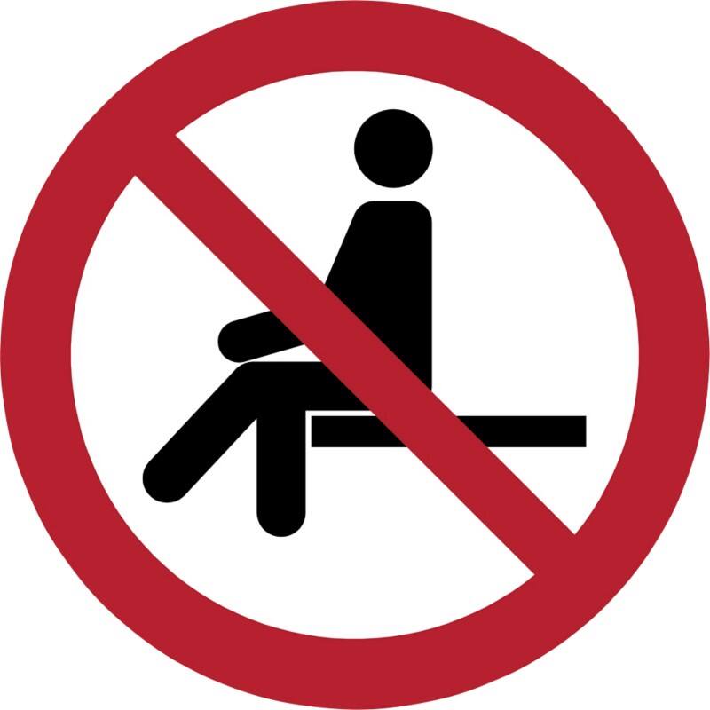 Djois Warnschild Sitzen verboten Klebstoff, einschraubbar PP (Polypropylen) 30 (B) x 0,14 (H) cm 3 Stück