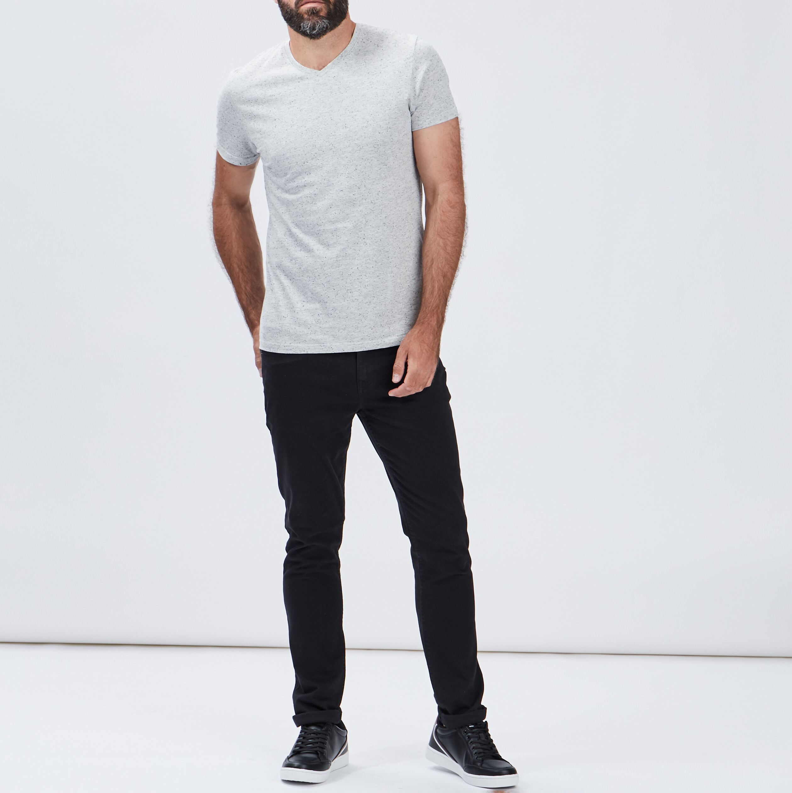 Pantalon droit en coton noir homme | La Halle