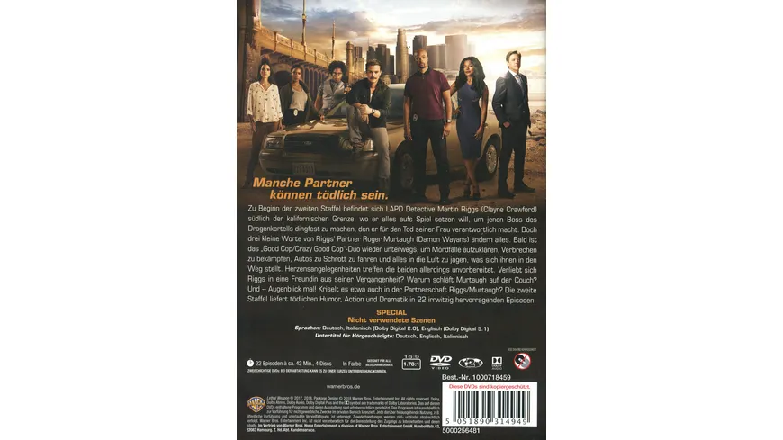 Lethal Weapon - Die komplette 2. Staffel  [4 DVDs]
