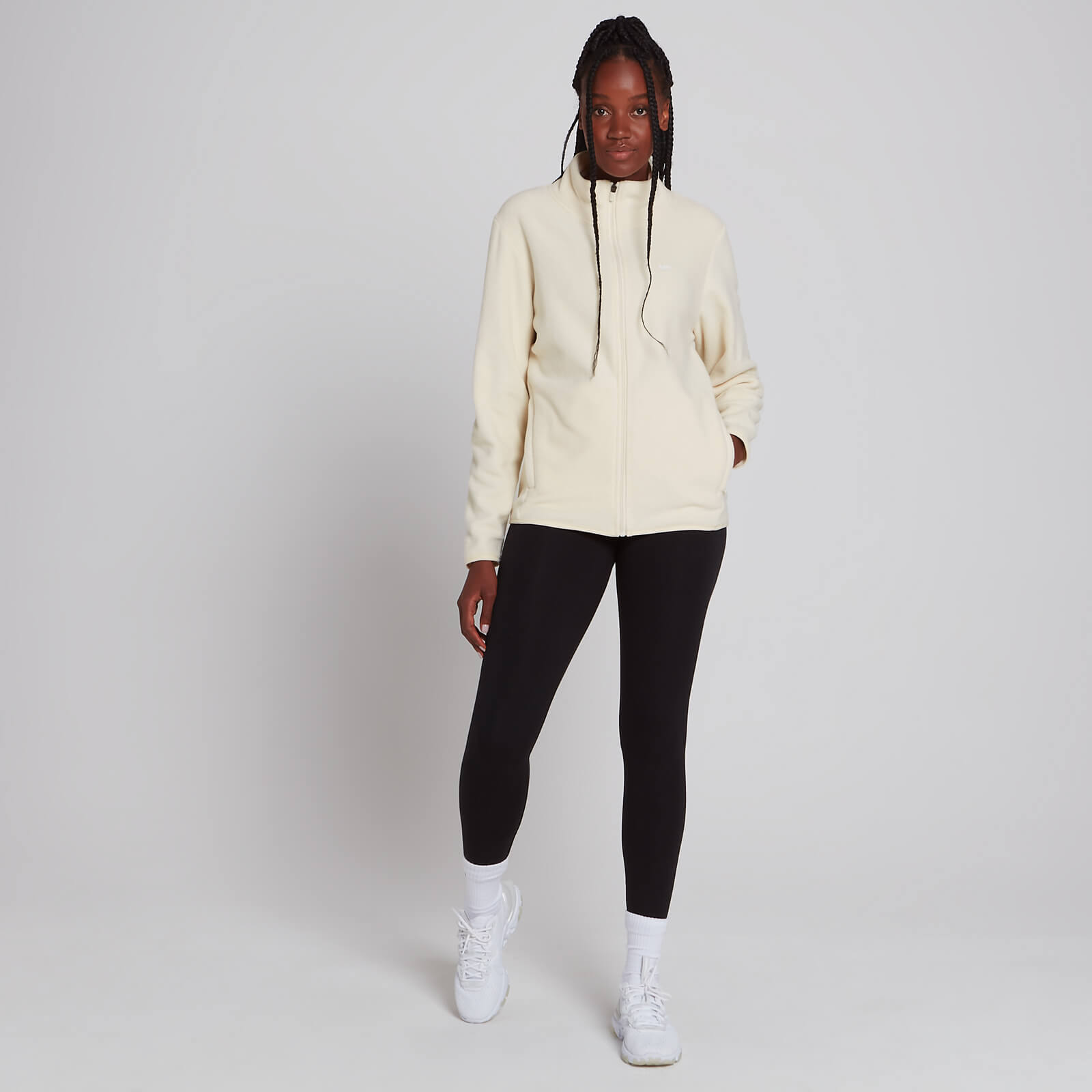 Veste zippée en polaire MP Essentials pour femmes – Écru