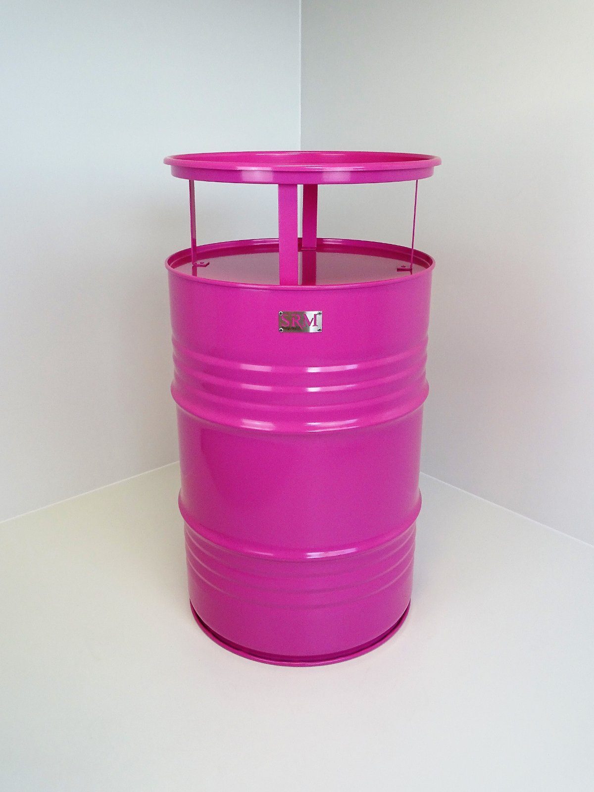 SRM Design Stehtisch Fassmöbel Stehtisch Bistrotisch Partytisch Pink Ø 57 cm Höhe 108 cm