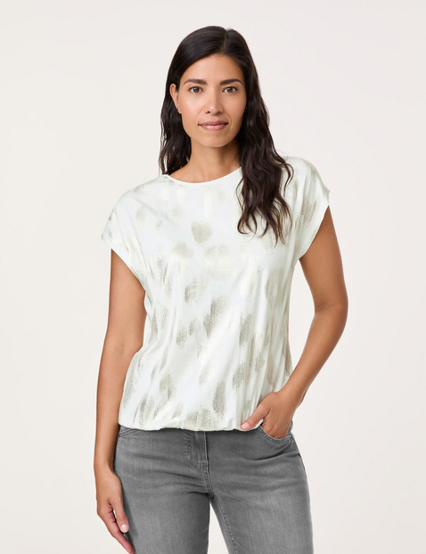 Kurzarmshirt mit schimmerndem Print