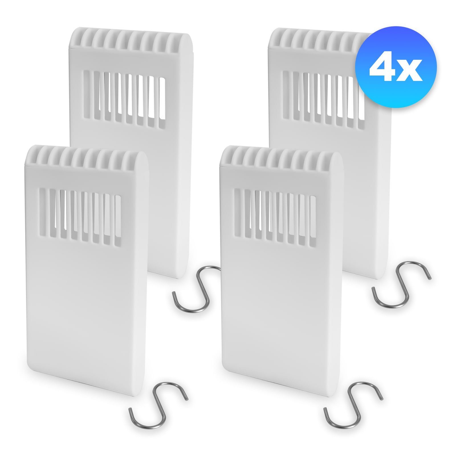 EAXUS Luftbefeuchter 4er Set Wasserverdunster/Humidifier für Heizung + Haken für Heizkörper, 0,13 l Wassertank, Auch für Aromaöl