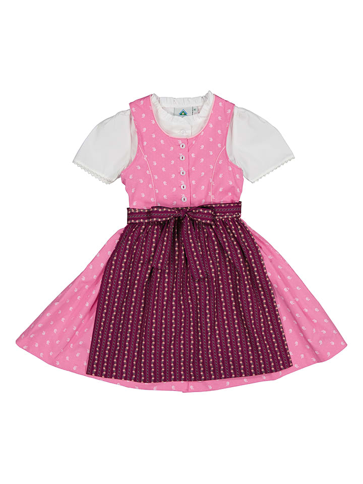 Isartrachten Dirndl in Rosa/ Bordeaux günstig kaufen