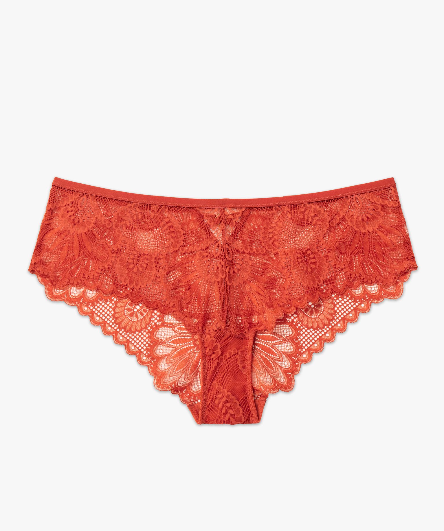 Shorty en dentelle femme orange | GEMO