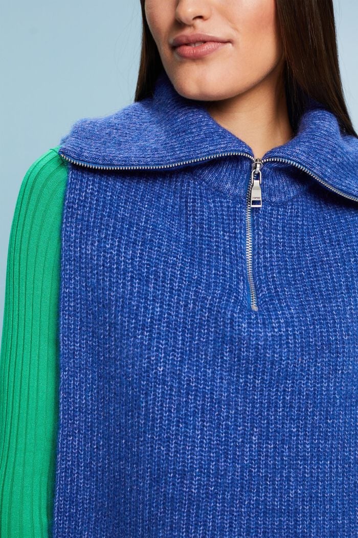 Rollkragen Poncho mit offenen Seiten