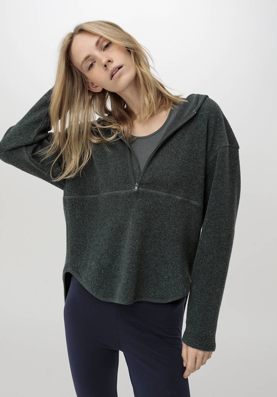 Fleece-Hoodie aus reiner Bio-Baumwolle