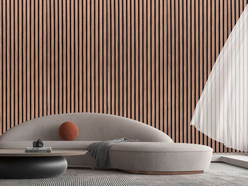 JANGAL Wandpaneel Wandpaneel Jangal Solid 10000 Walnut MDF Furnier (2400x600x22mm), BxL: 600x2400 cm