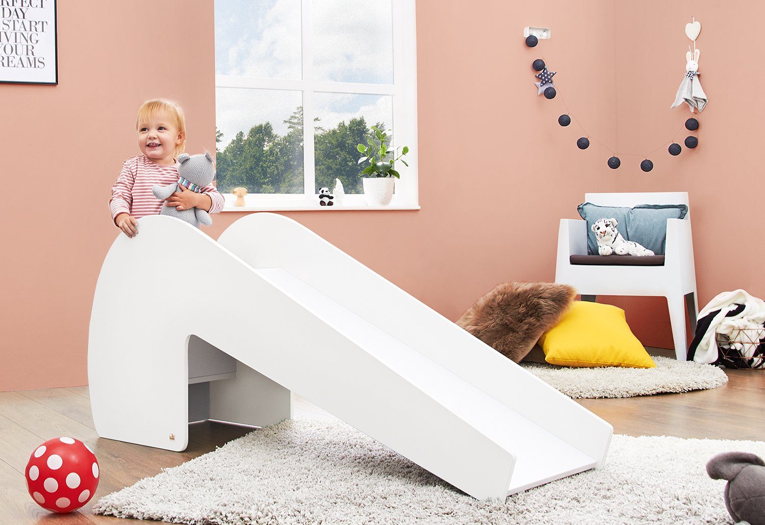 Pinolino® Indoor-Rutsche Holzspielzeug, Lotta, weiß