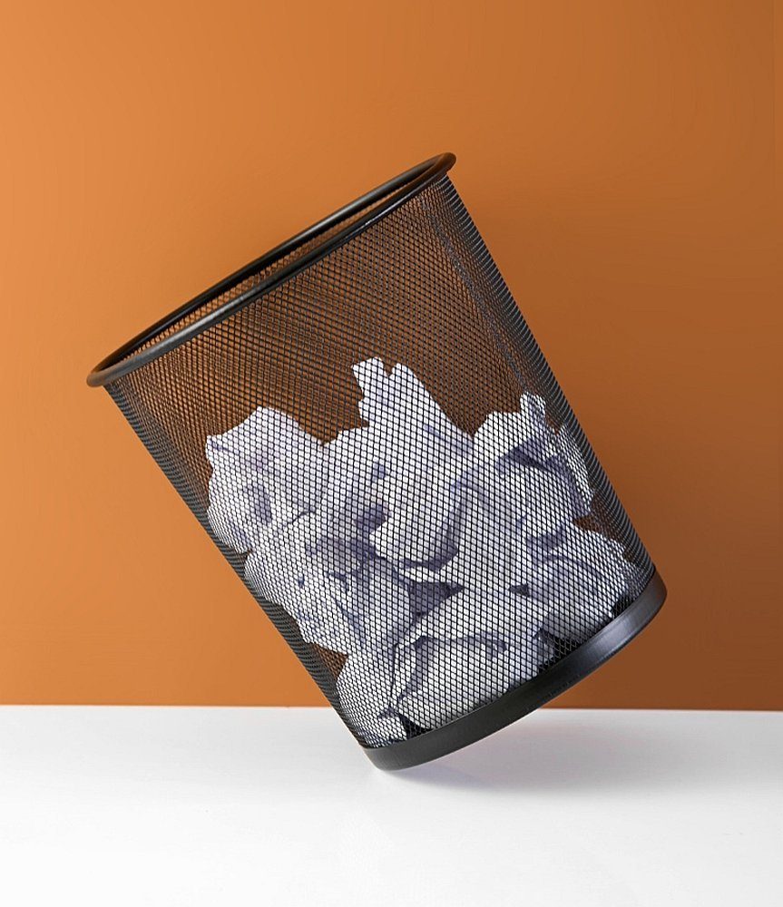 Sinoba Papierkorb Mülleimer Papierkorb Mesh aus Metall Höhe 34 cm 18 L, Drahtmetall