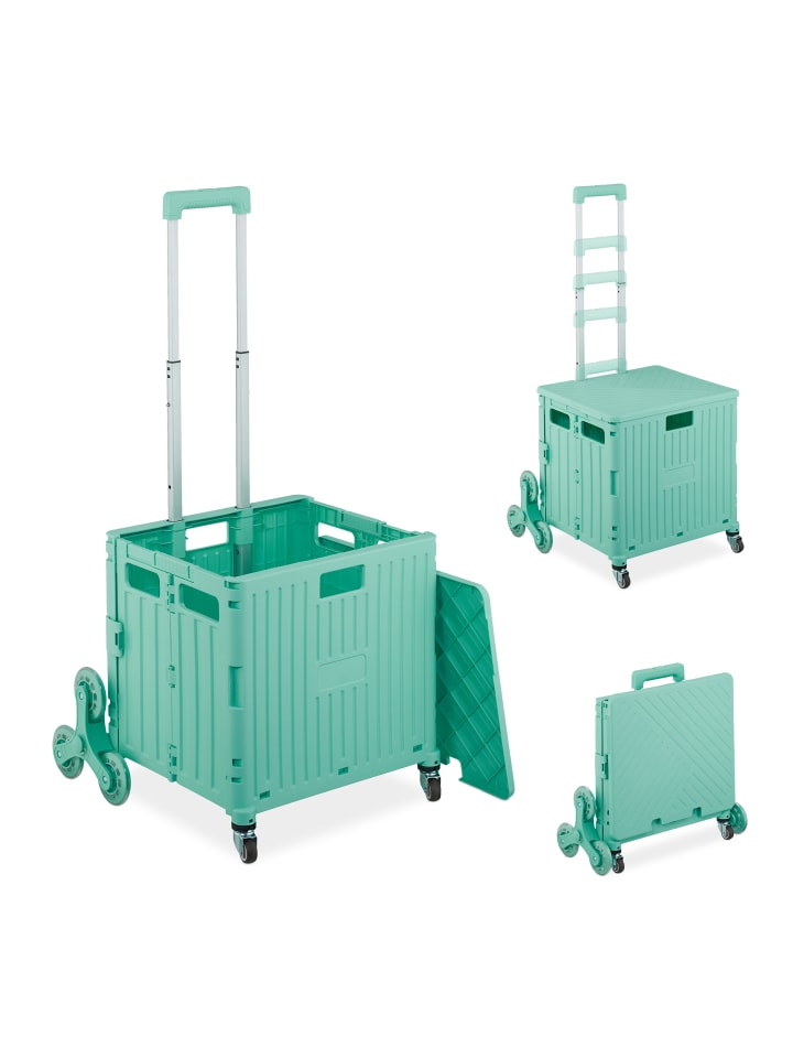 relaxdays Einkaufstrolley in Türkis günstig kaufen onesize