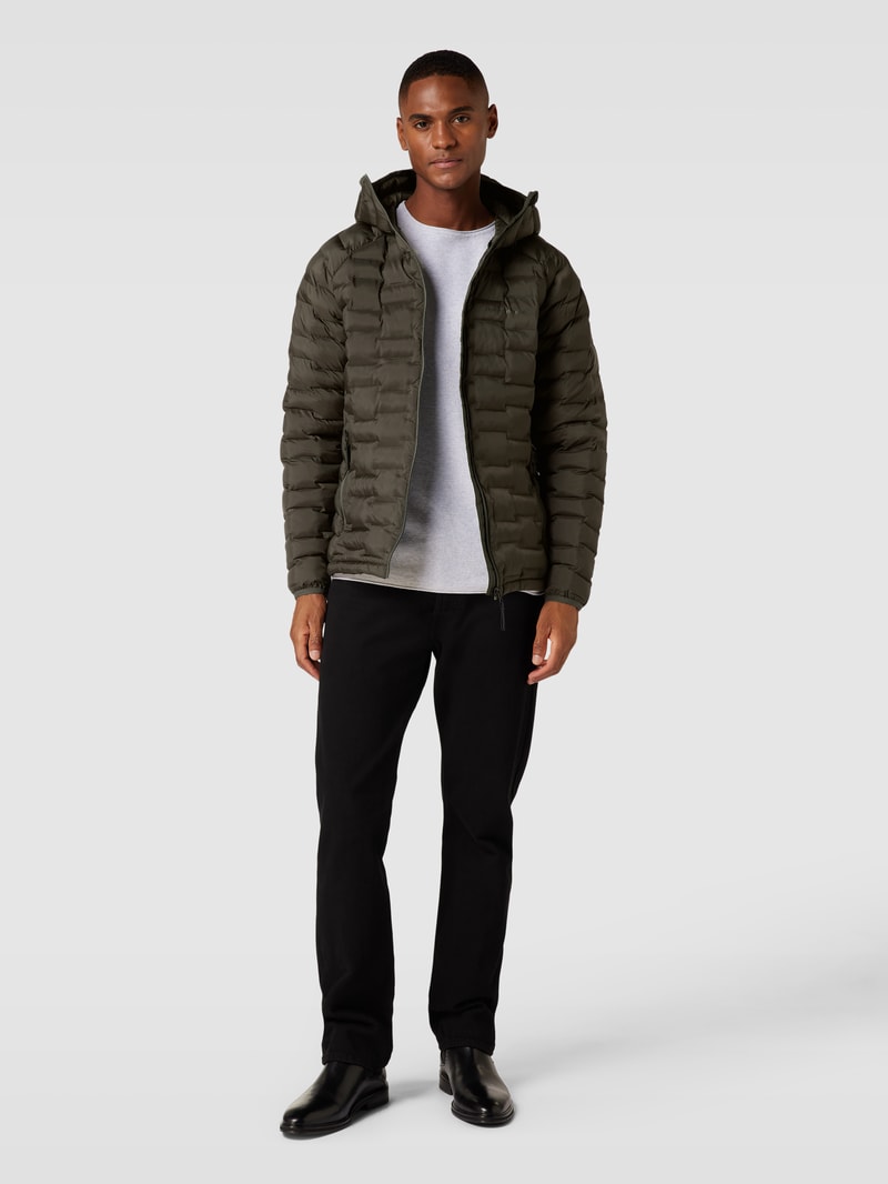 Steppjacke mit Kapuze Modell 'Argon' in olivgrün