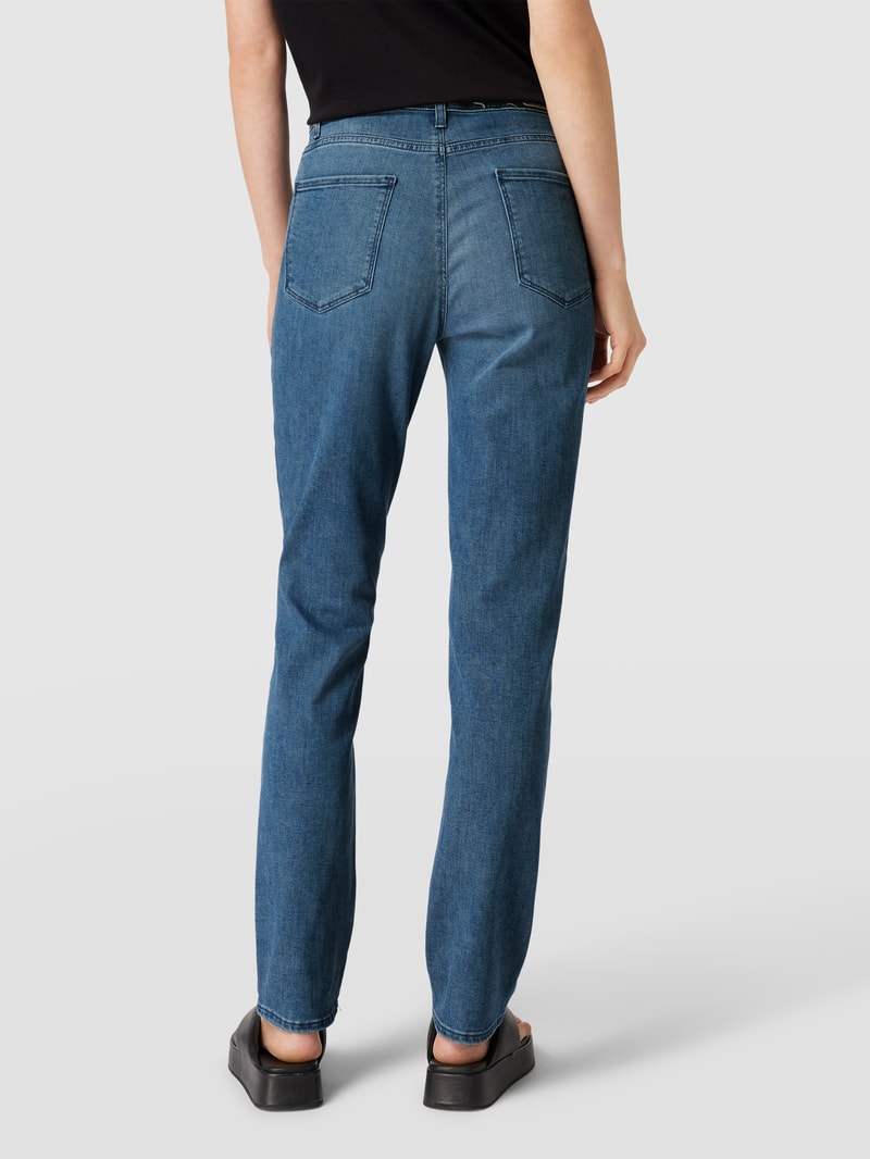 Jeans mit Label-Patch Modell 'Mary' in blau
