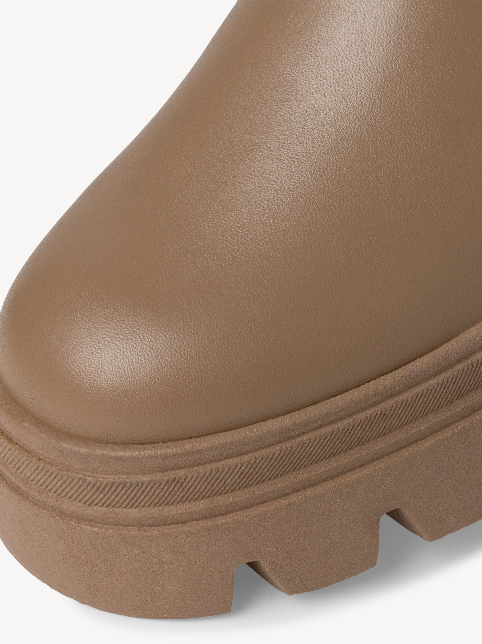 Bottine Chelsea en cuir - beige