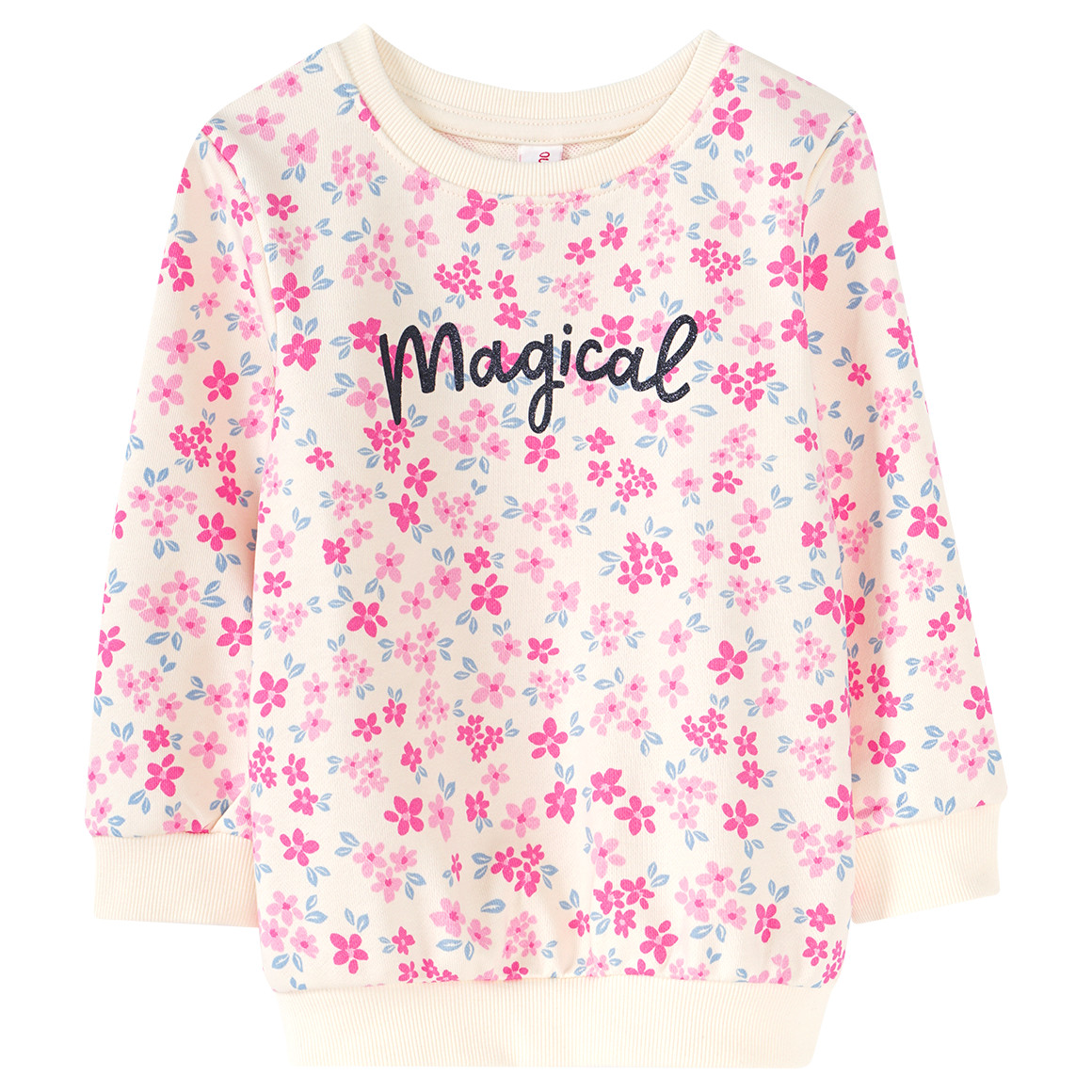 Mädchen Sweatshirt mit Glitzer-Schriftzug