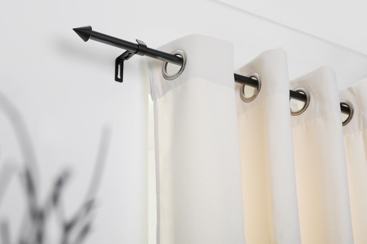 Lichtblick Gardinenstange Kegel, 16 mm, ausziehbar 130 - 240 cm - Schwarz