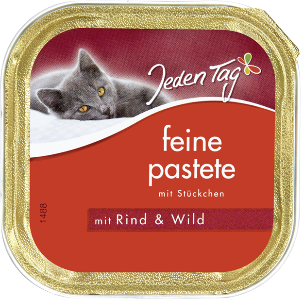 Jeden Tag Katze Feine Pastete Stückchen Rind & Wild